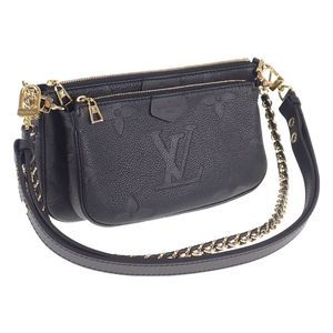 Louis Vuitton Pochette Accessories Shoulder Bag Emplant Black Gold Hardware